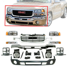 Load image into Gallery viewer, Front Chrome Bumper Kit with Brackets For 2003-2006 GMC Sierra 1500