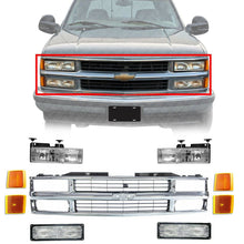 Load image into Gallery viewer, Front Grille Chrome + Head &amp; Signal Light + Reflector For 95-99 Chevy C/K Series