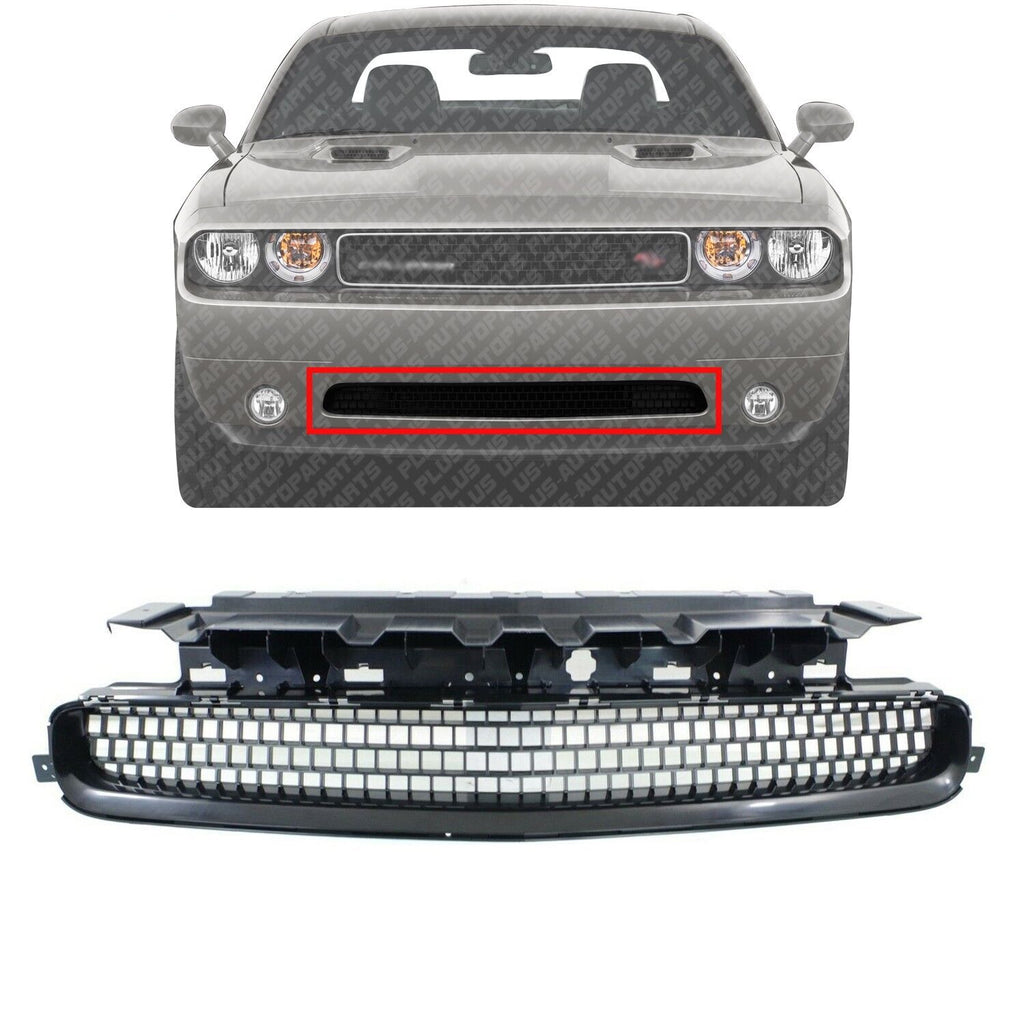 Front Bumper Lower Grille Textured Black Plastic For 2011-2014 Dodge Challenger