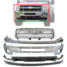 Load image into Gallery viewer, Front Bumper Chrome+Grille + Cover + Valance For 2011-2014 Silverado 2500HD 3500