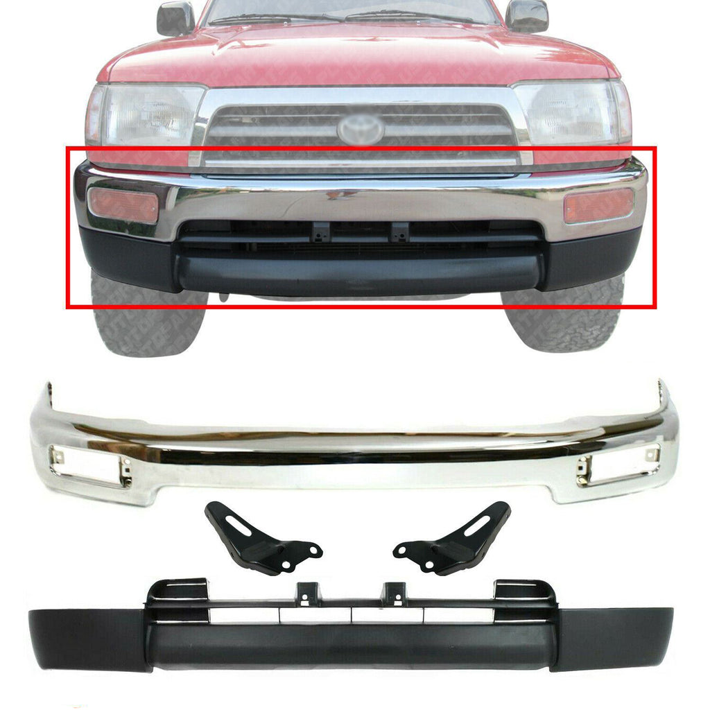 Front Chrome Bumper Lower Valance + Brackets For 1996 - 1998 Toyota 4Runner