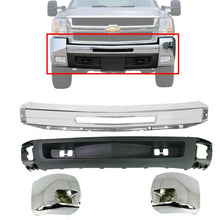 Load image into Gallery viewer, Front Bumper Chrome+Valance+End Caps For 2007-2010 Chevy Silverado 2500HD 3500