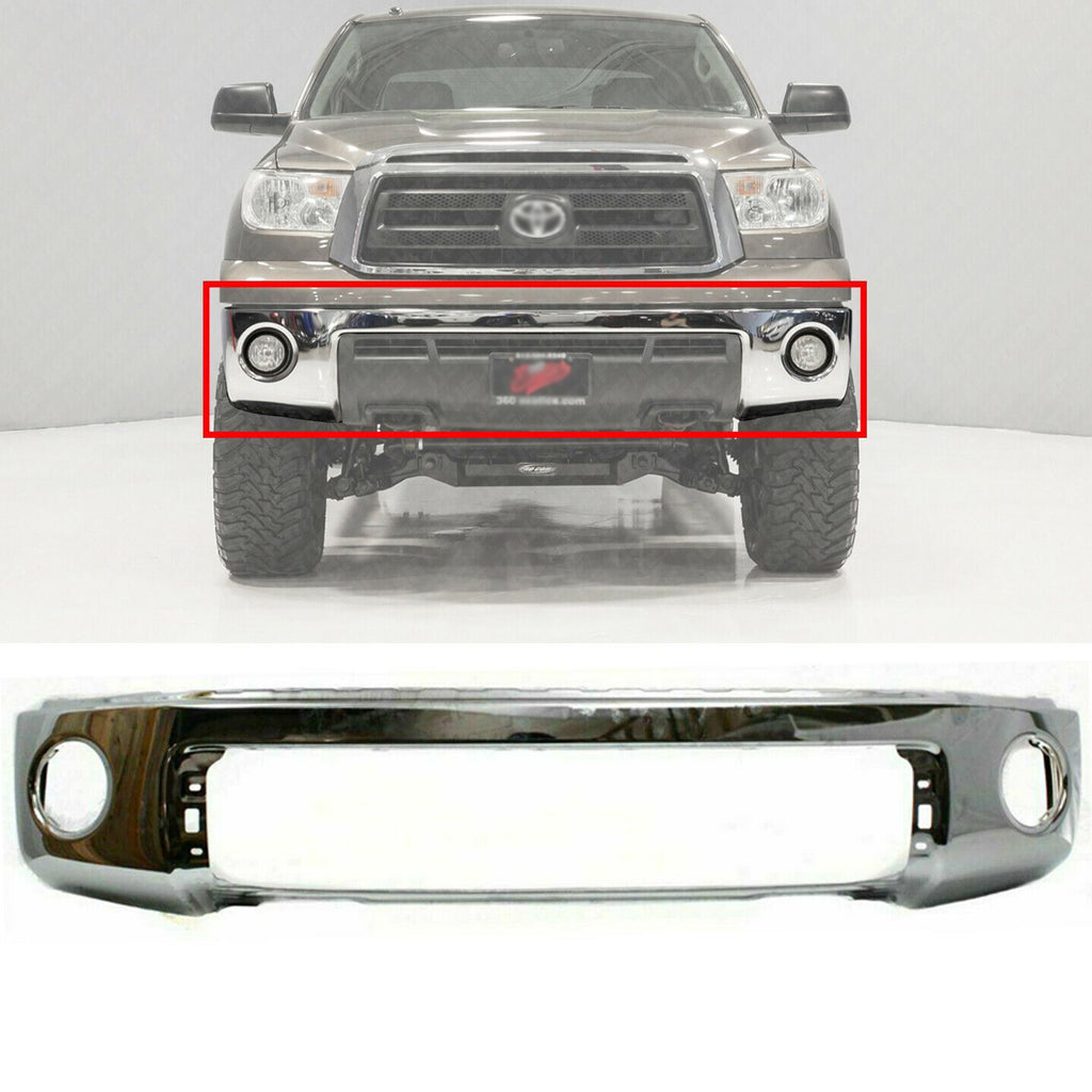 Front Chrome Bumper Steel W/o parking sensor holes For 2007-2013 Toyota Tundra