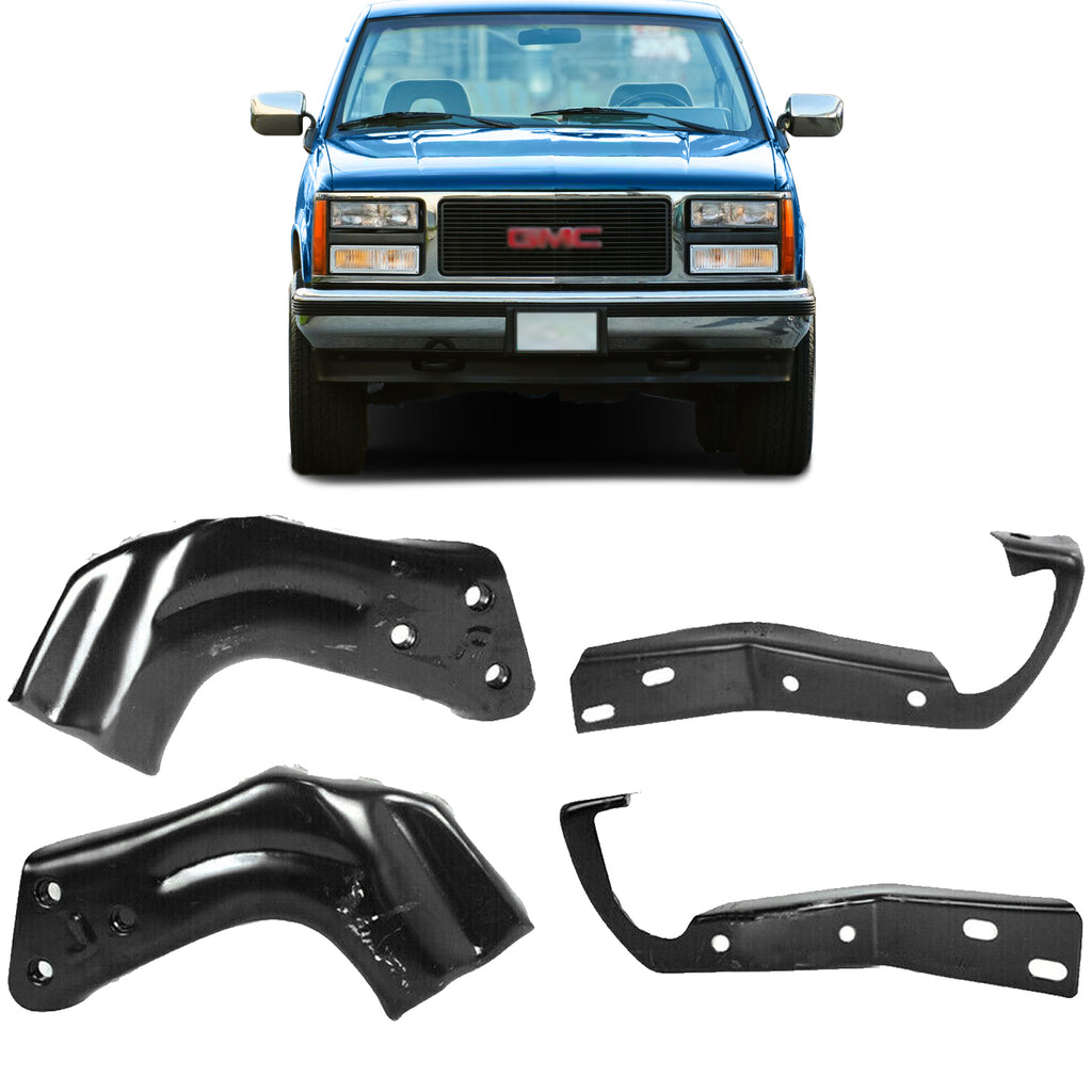 Bumper Bracket For 95-2000 Chevrolet Tahoe Set of 4 Front Left & Right Side