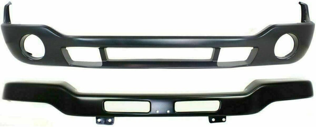 Front Grille + Bumper with Brackets + Lower Valance + Fog Lights Assembly For 2003-2006 GMC Sierra 2500HD 3500