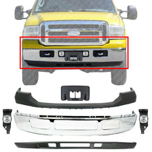 Load image into Gallery viewer, Front Bumper Chrome + Cover + Valance + Fog + Plate For 2005-2007 Ford F250-F550