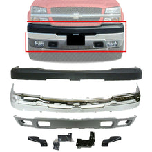 Load image into Gallery viewer, Front Bumper Chrome + Cover + Valance For 2003-2006 Chevy Silverado 2500HD 3500