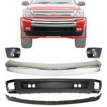 Load image into Gallery viewer, Front Bumper Chrome + Ends + Valance + Extension For 2007-2013 Chevrolet 1500