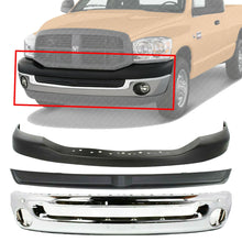 Load image into Gallery viewer, Front Bumper Chrome + Filler + Upper Cover Textrd For 06-09 Dodge Ram 1500-3500