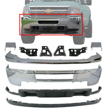 Load image into Gallery viewer, Front Bumper Chrome Kit with Brackets For 2011-2014 Chevy Silverado 2500HD 3500