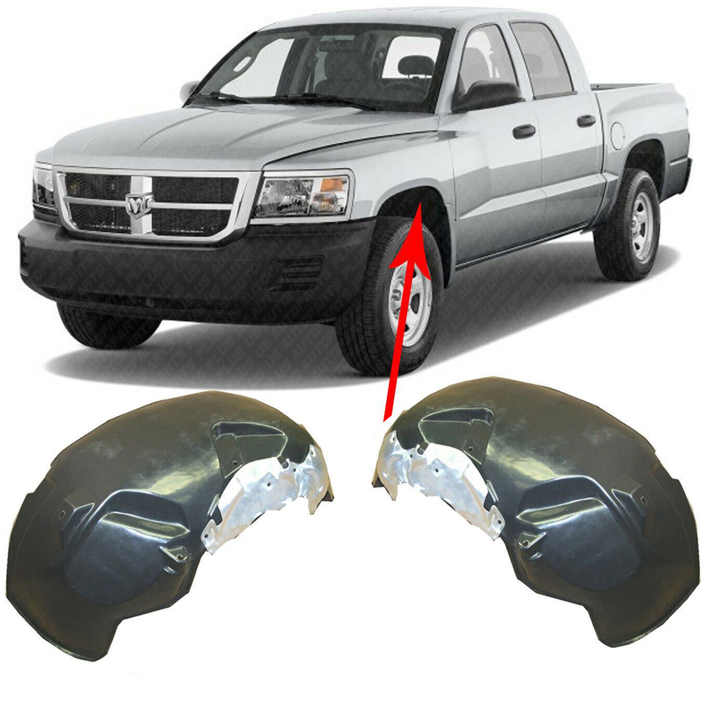 Front Splash Shield Fender Liner LH & RH For 05-10 Dodge Dakota / 06-09 Raider