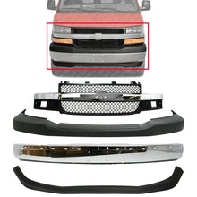 Load image into Gallery viewer, Front Bumper Chrome + Grille + Upper + lower For 2003-2014 Chevrolet Express