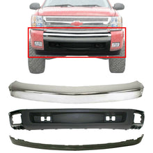 Load image into Gallery viewer, Front Bumper Chrome + Lower Valance + Extension For 2007-13 Chevy Silverado 1500