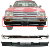 Front Bumper Chrome + Lower Valance Air Deflector For 93-98 Toyota T-100 Pickup