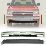 Front Bumper Chrome + Lower Valance For 1982-1993 Chevy S10 / GMC S15 Pickup