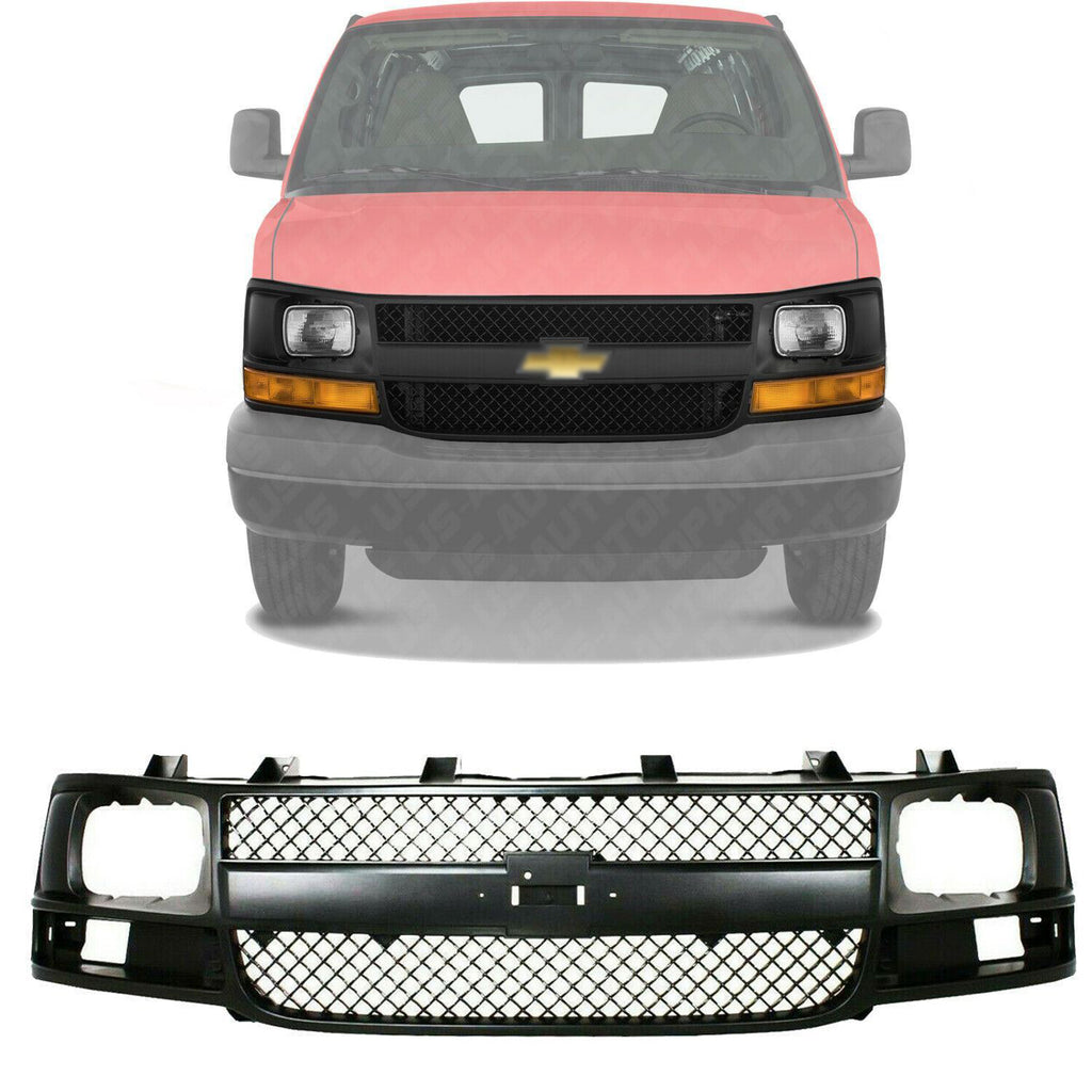 Front Grille Plastic For 2003-2017 Chevrolet Express Van 1500 2500HD 3500