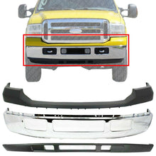 Load image into Gallery viewer, Front Bumper Chrome + Upper + Lower For 2005-2007 Ford F-250 F-350 Super Duty