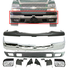 Load image into Gallery viewer, Front Bumper Chrome + Upper + Valance + Fog Lamp + Brackets For 2003-2006 Chevy Silverado 1500