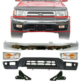 Front Bumper Chrome + Valance + Brackets + Signal For 1999-2002 Toyota 4Runner