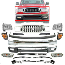 Load image into Gallery viewer, Front Bumper Chrome Kit+Brackets+Retainer+Lamps Set For 2001-2004 Toyota Tacoma