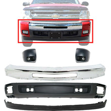 Load image into Gallery viewer, Front Bumper Chrome + Valance + End Cap Kit For 2007-2013 Chevy Silverado 1500