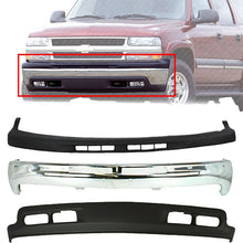 Load image into Gallery viewer, Front Bumper Chrome + Valance + Filler For 99-02 Silverado 1500 / Tahoe Suburban