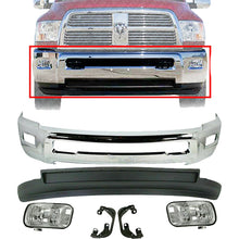 Load image into Gallery viewer, Front Bumper Chrome + Valance Fog Bracket For 2010-2012 Dodge Ram 2500 3500 4WD