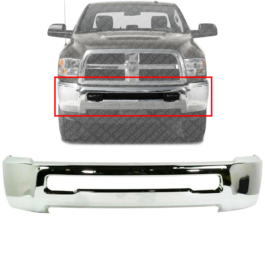 Front Bumper Chrome w/o Fog Light Holes For 2010-2018 Dodge Ram 2500 3500