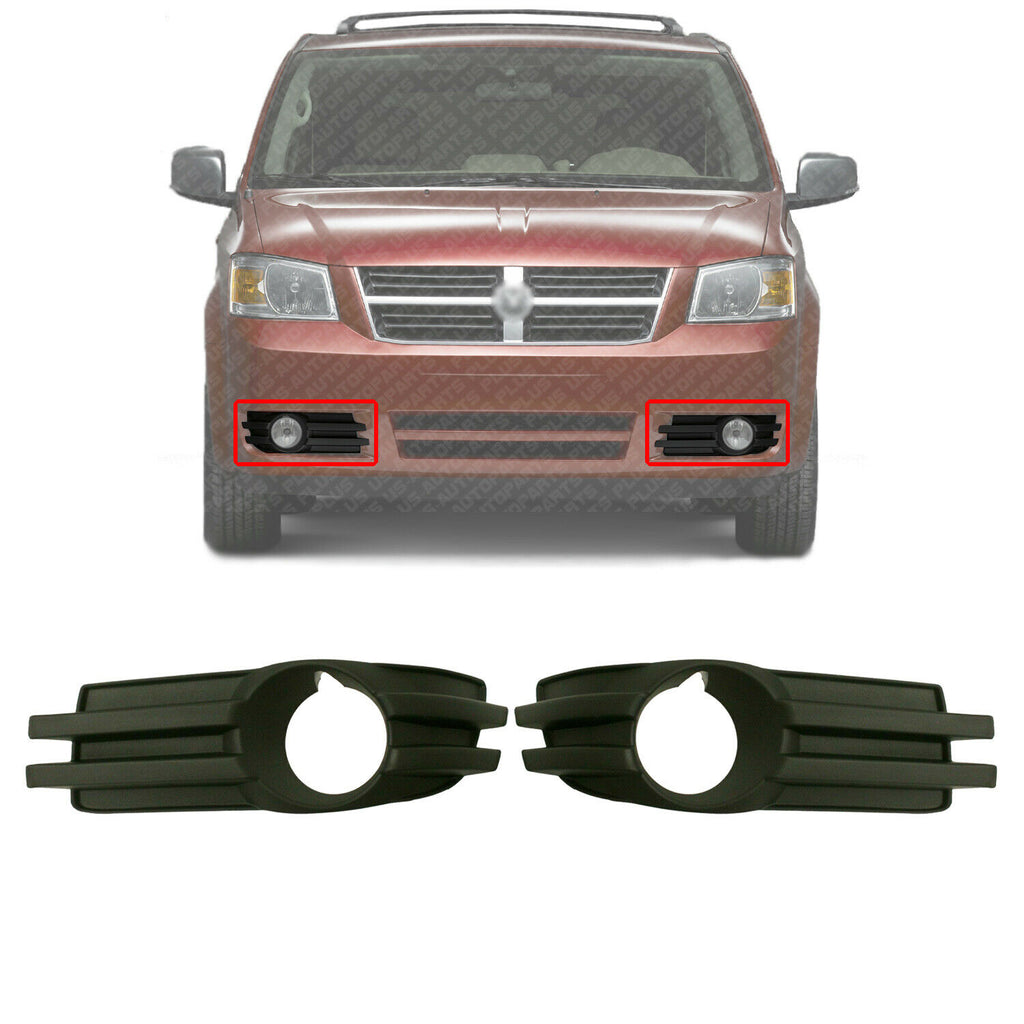 Front Fog Light Trim Left and Right Side Plastic For 2008-10 Dodge Grand Caravan