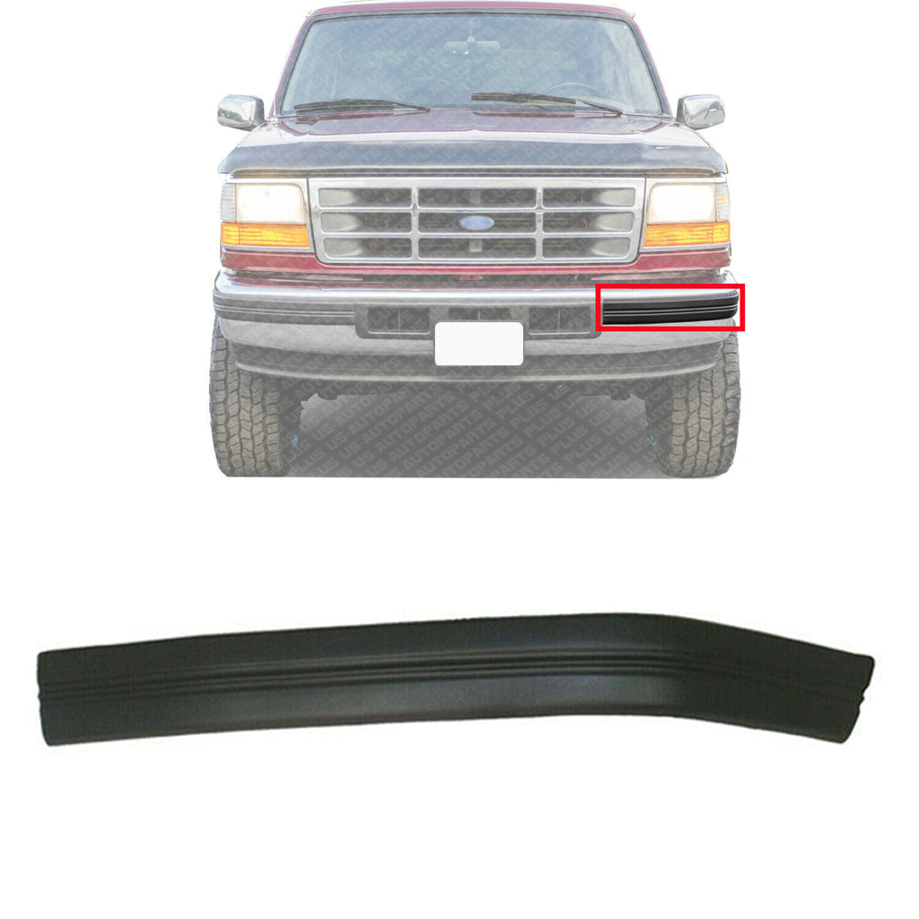 Front Bumper Molding Black LH Side For 1992-96 Ford F-150 & Bronco / 92-97 F-250