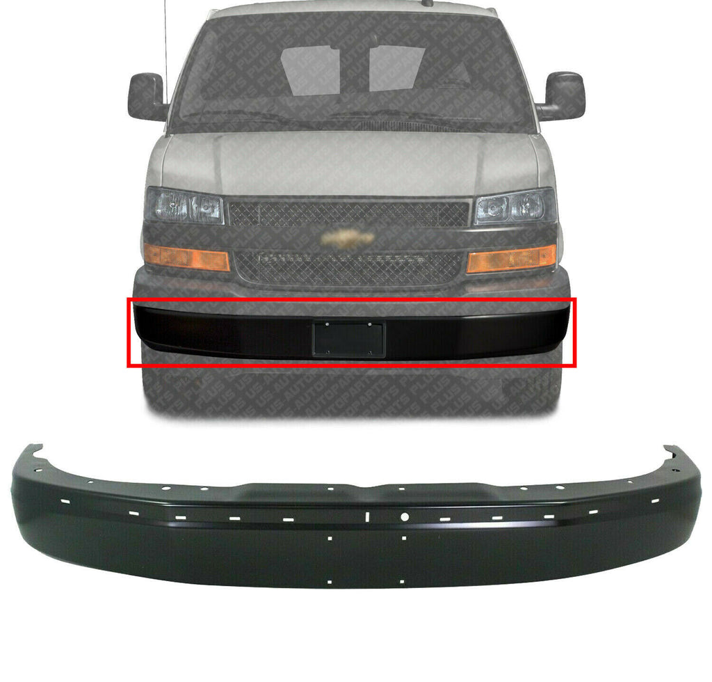 Front Bumper Face Bar Primed For 03-19 Chevy Express & GMC Savana 1500 2500 3500