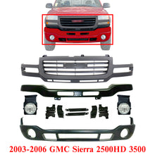 Load image into Gallery viewer, Front Grille + Bumper with Brackets + Lower Valance + Fog Lights Assembly For 2003-2006 GMC Sierra 2500HD 3500