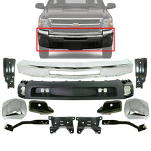 Load image into Gallery viewer, Front Bumper Chrome + End + Valance Bracket For 2007-10 Silverado 2500HD 3500HD