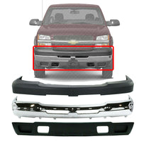 Load image into Gallery viewer, Front Bumper Chrome Steel Kit For 2003-2006 Chevrolet Silverado 2500HD / 3500