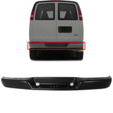 Step Bumper Face Bar Primed Steel For 2003-2020 Chevrolet Express / GMC Savana