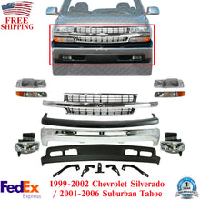 Load image into Gallery viewer, Front Chrome Grille + Bumper Kit For 00-06 Chevy Tahoe 99-02 Silverado 1500 2500