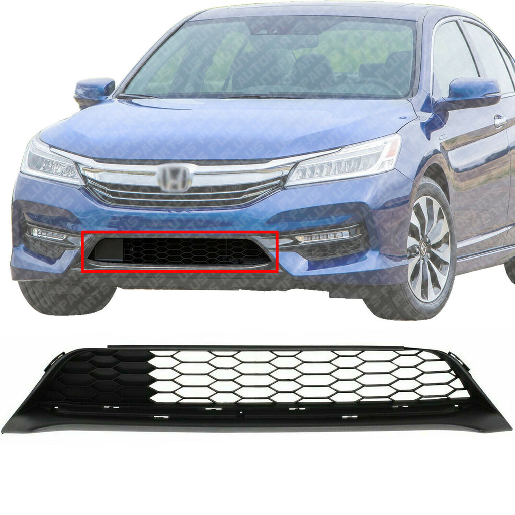 Front Bumper Lower Grille Textured For 2016-2017 Honda Accord Sedan