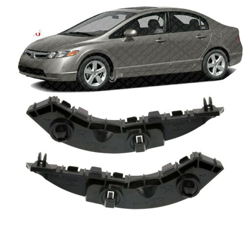 Front Set Of 2 Bumper Brackets Left and Right Side For 2006-11 Honda Civic Sedan