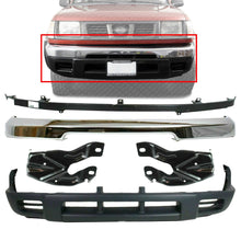 Load image into Gallery viewer, Bumper Chrome + Upper Filler + Valance + Brackets For 1998-2000 Nissan Frontier