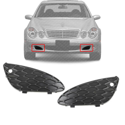 Front Fog Light Covers Left & Right Side For 2003-2006 Mercedes Benz E-Class