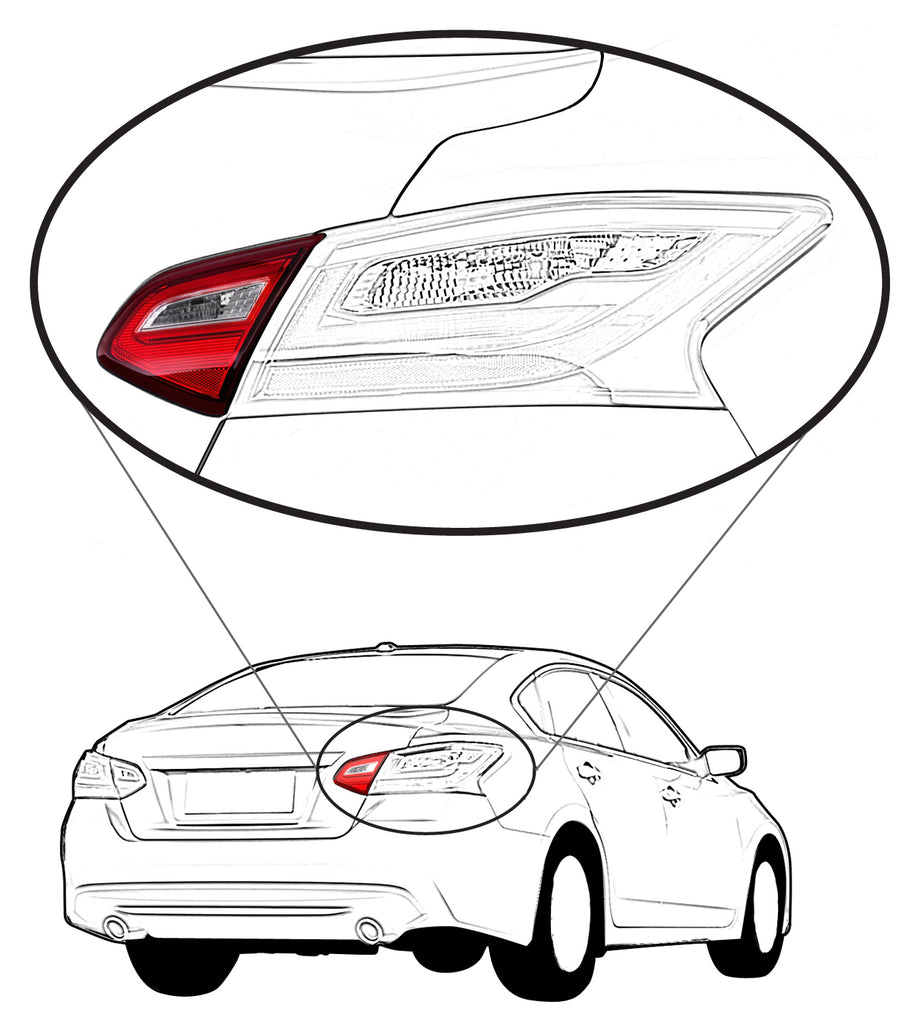 New Tail Light Direct Replacement For ALTIMA 16-17 TAIL LAMP RH, Inner, Assembly, Base/S/SL/SV Models, 17-17 w/o Sport Pkg - CAPA NI2803110C 265409HS0A