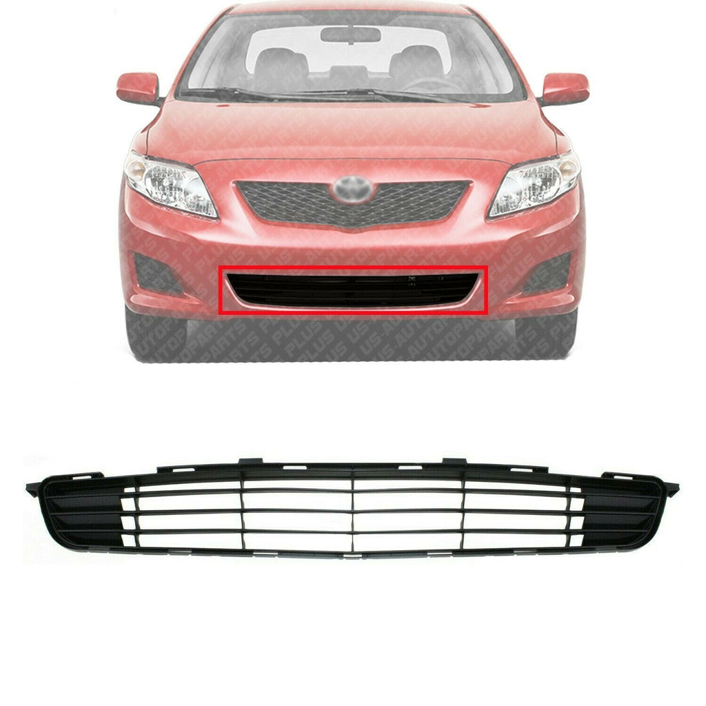 Front Bumper Lower Grille Textured Black Plastic For 2009-2010 Toyota Corolla