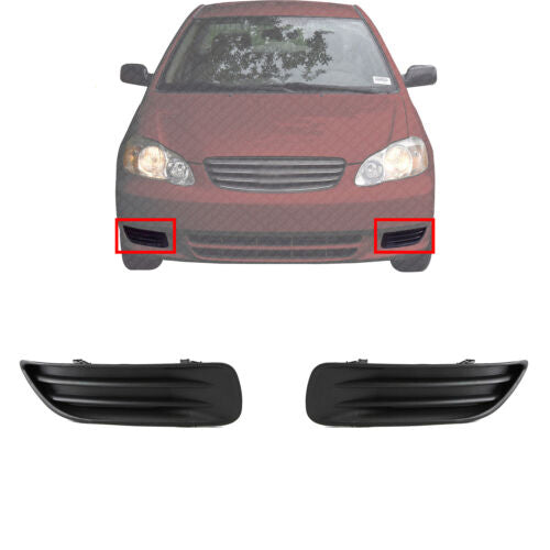 Fog Light Covers Left Driver & Right Passenger Side For 2003-2004 Toyota Corolla