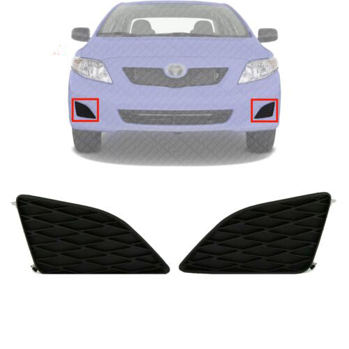 Front Fog Light Covers Primed Right & Left Side For 2009-2010 Toyota Corolla