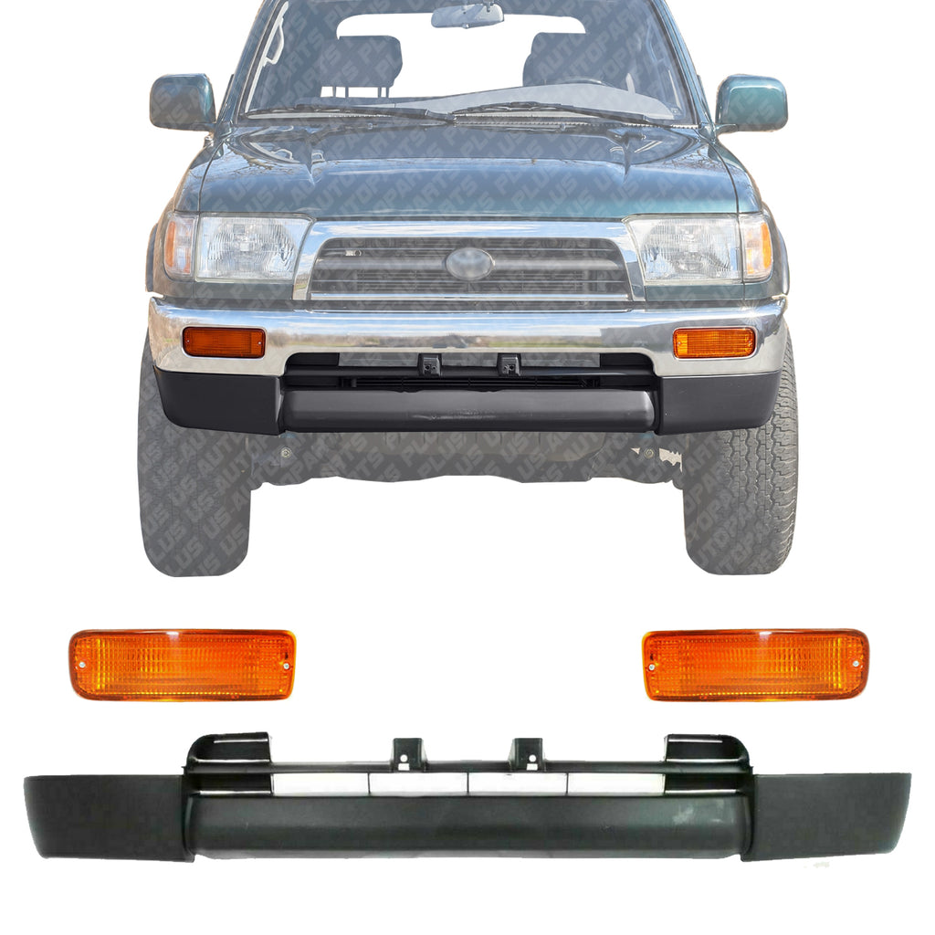 Front Lower Valance Panel Primed + Signal Lamps For 1996-1998 Toyota 4Runner