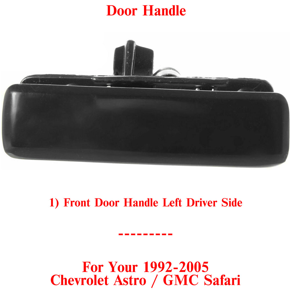 Front Door Handle Smooth Black Left Driver Side For 1992-2005 Chevrolet Astro Van