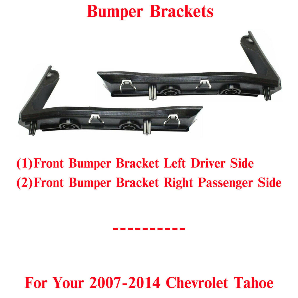 Set of 2 Front Bumper Brackets LH & RH Side Plastic For 2007-14 Chevrolet Tahoe
