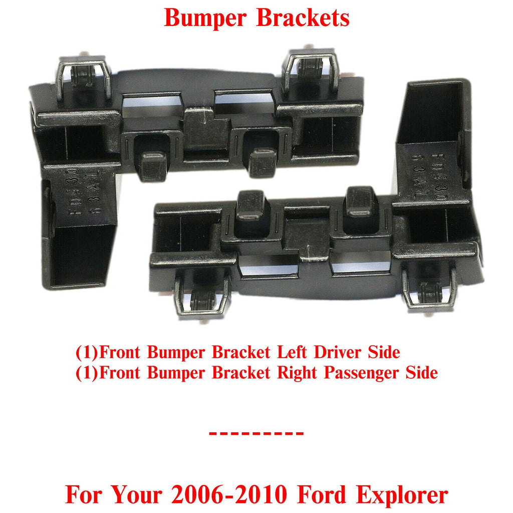 Bumper Brackets Front Left & Right Side Plastic For 2006 - 2010 Ford Explorer - US AUTO PARTS PLUS