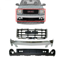 Load image into Gallery viewer, Front Bumper Chrome Steel + Grille + Valance For 2007-2013 GMC Sierra 1500