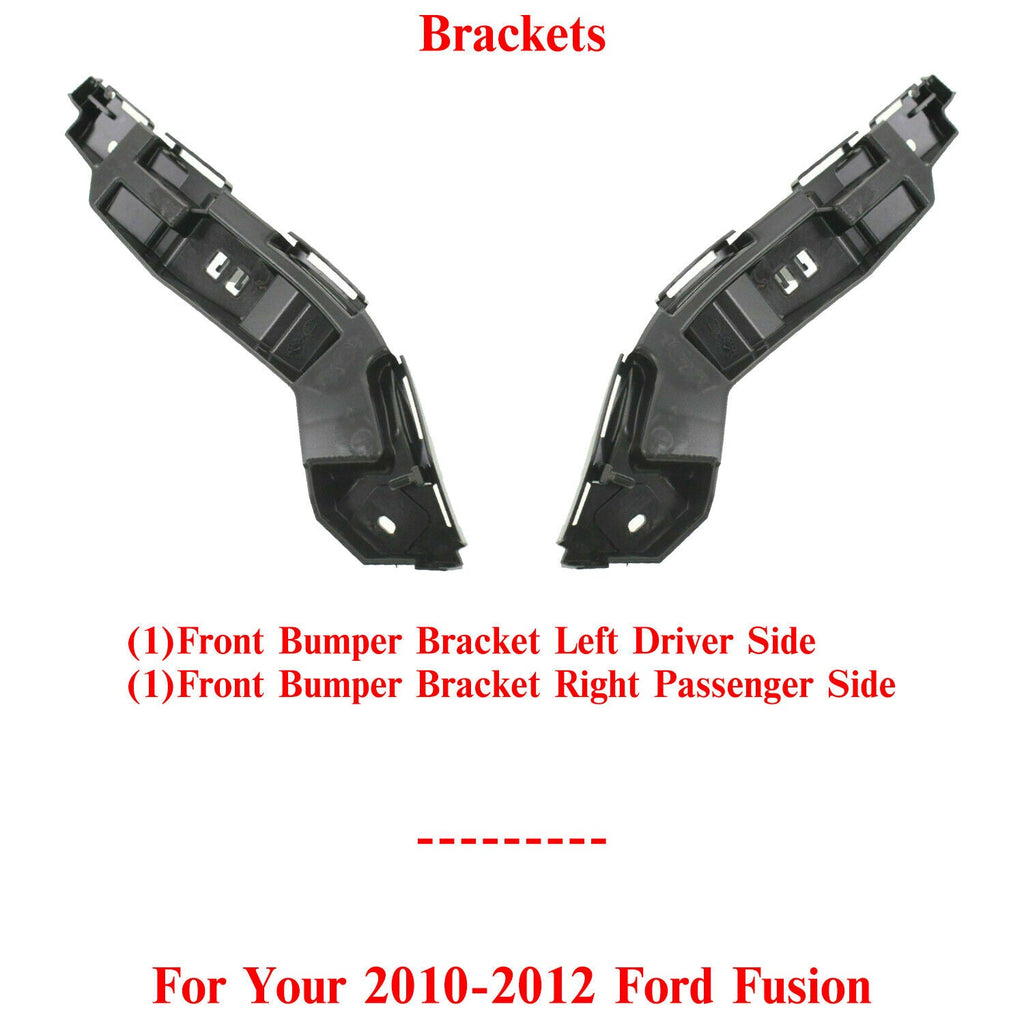 Front Bumper Bracket Side Cover Reinforcement Set of 2 For 2010 - 2012 Ford Fusion - US AUTO PARTS PLUS
